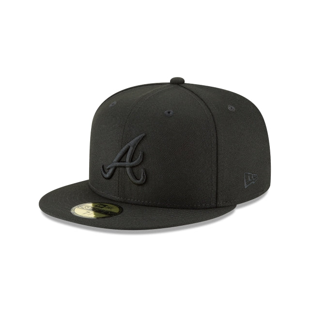 Atlanta Braves Blackout Basic 59FIFTY Fitted Hat - Nextgenmallstore