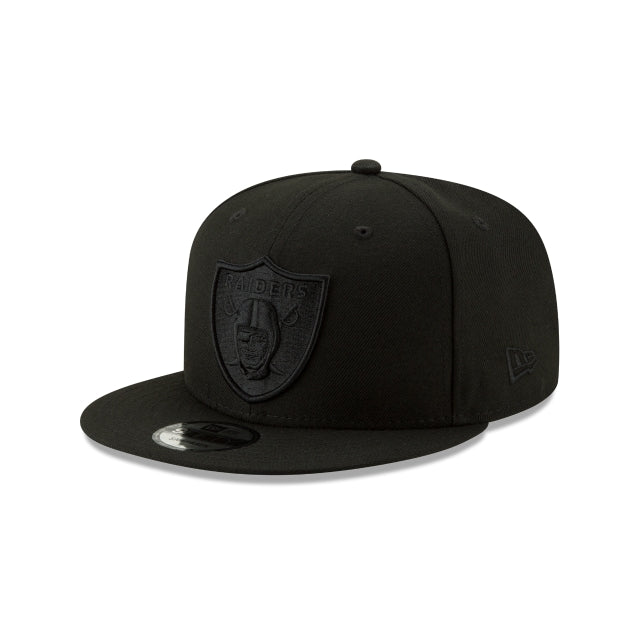 Las Vegas Raiders Basic Black On Black 9FIFTY Snapback Hat - Nextgenmallstore